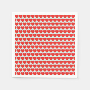 Red Heart Valentine Pattern  Napkins