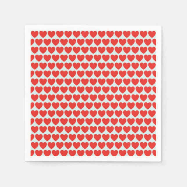 Red Heart Valentine Pattern  Napkins (Front)