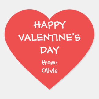 Red heart valentine personalized gift tag