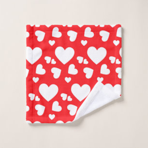 Red Heart Valentine Retro Colorful Love Gift Wash Cloth