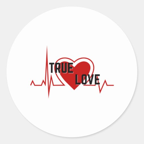 Red Heart Valentine s Day Occasion true love Classic Round Sticker