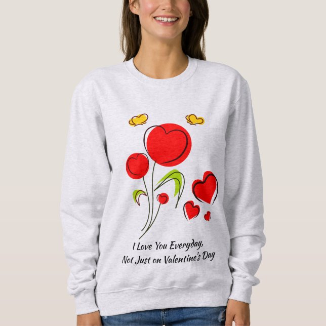 Red heart Valentine Sweatshirt (Front)