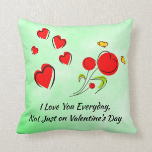 Red heart Valentine Throw Pillow