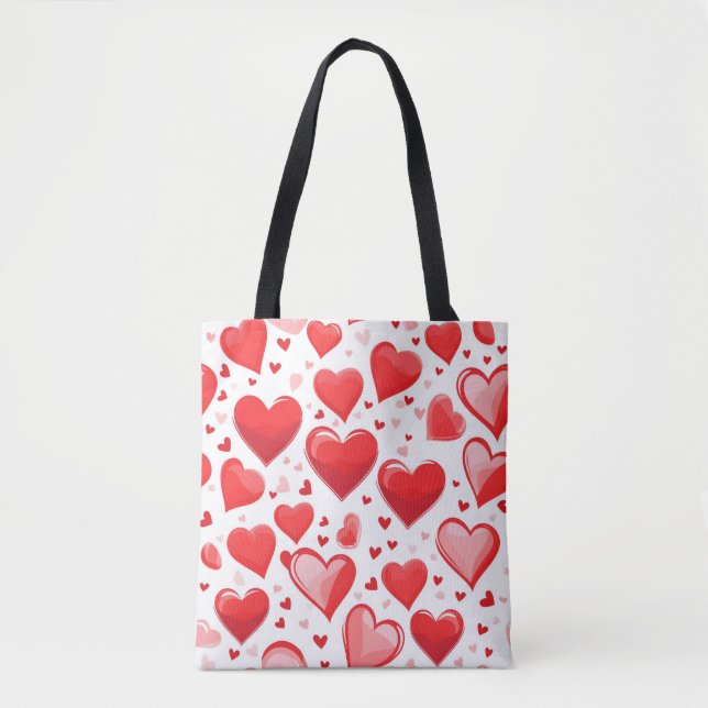 Red heart Valentine's Day collage Tote Bag (Front)