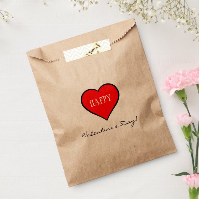 Red Heart Valentine's Day Favor Bag (Sealed)