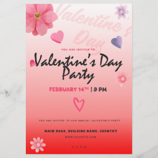 red heart valentine's day flyers