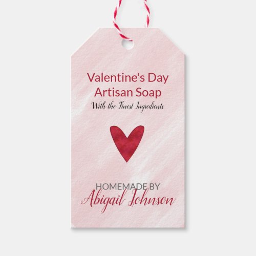 Red Heart Valentines Day Homemade Handmade Soap Gift Tags