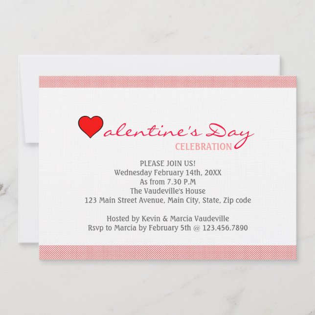 Red Heart Valentine's Day Invitation (Front)