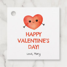 Red Heart Valentine's Day label