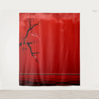 Red Heart Valentine's Day Photo BackdropTapestry Tapestry