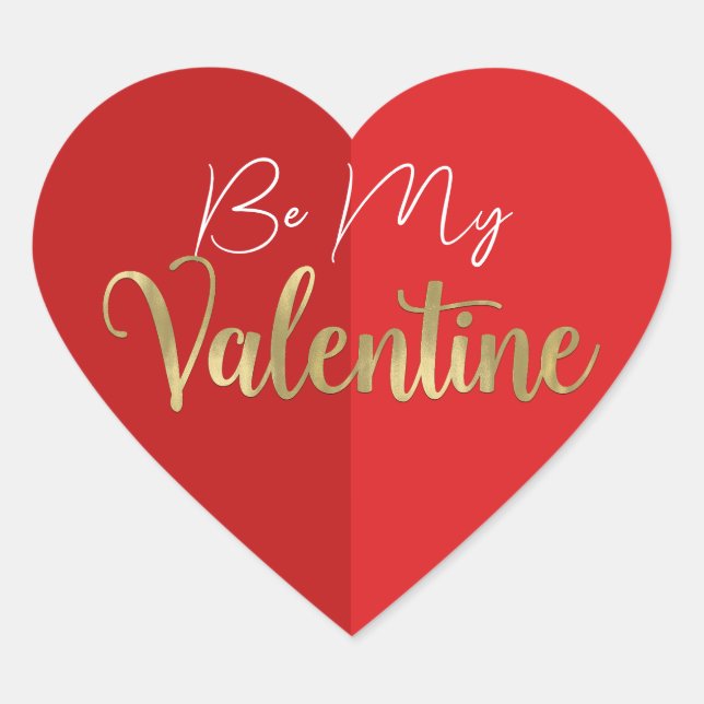 Red Heart Valentine's Party Sticker (Front)