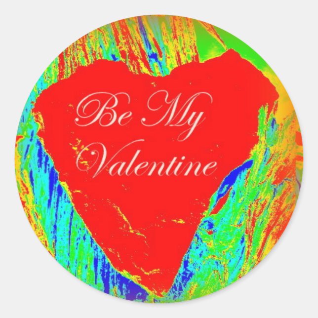 red heart valentine's sticker (Front)