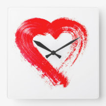 Red Heart Wall Clock