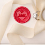 Red heart wax stamp for wedding stationery<br><div class="desc">Red heart wax stamp for wedding stationery. Custom color with personalized initials of bride and groom couple. Change into any font.</div>