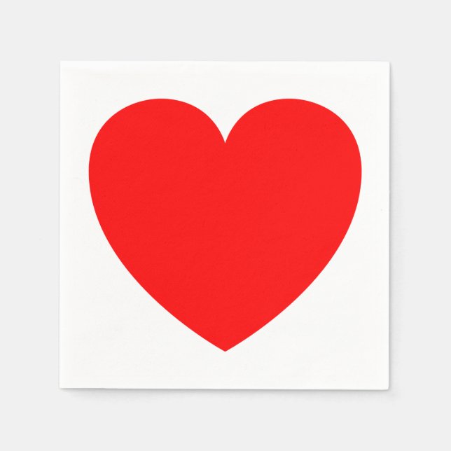 Red Heart Wedding, Bridal Shower, Party Love Napkins (Front)