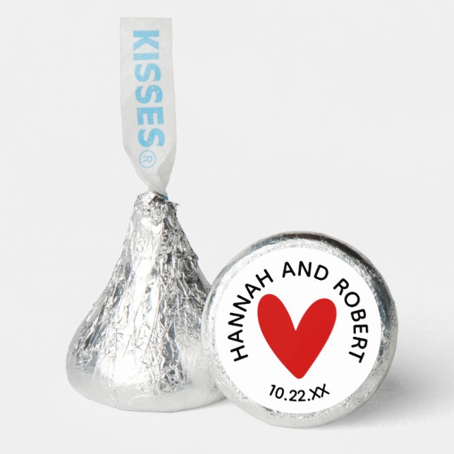 Red Heart Wedding Engagement Hershey®'s Kisses® (Front)