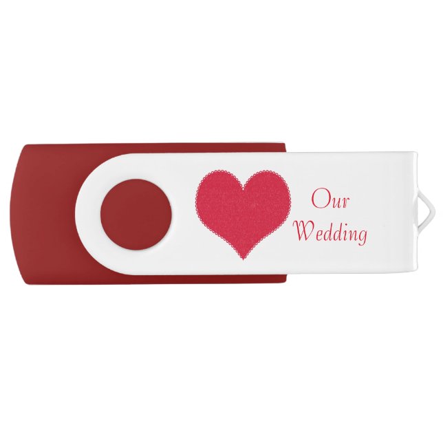 Red Heart Wedding USB Drive (Front)