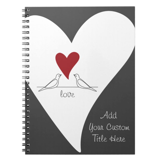 Red Heart White Doves In Love Modern Personalized