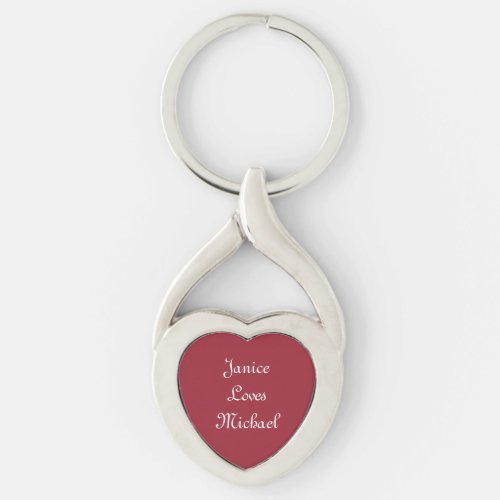 RED HEARTWHITE PRINTPERSONALIZE THIS HEART KEYCH KEYCHAIN