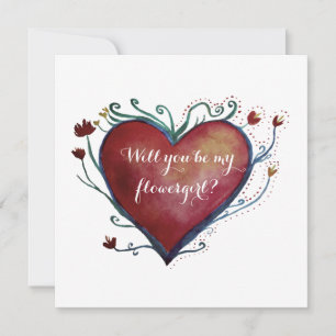 Red Heart, Will you be my flowergirl card
