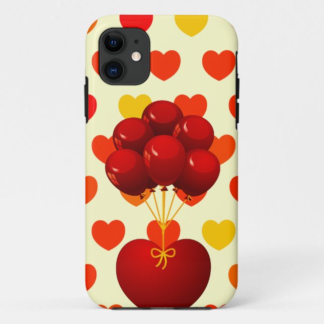 Red heart with balloons Case-Mate iPhone case (Back)
