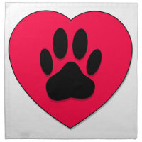 Red Heart With Dog Paw Print