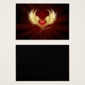 Red Heart with Golden Wings (Front & Back)