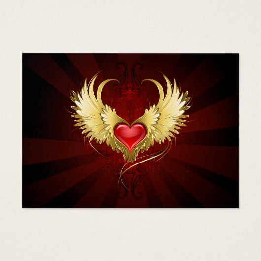 Red Heart with Golden Wings (Front)