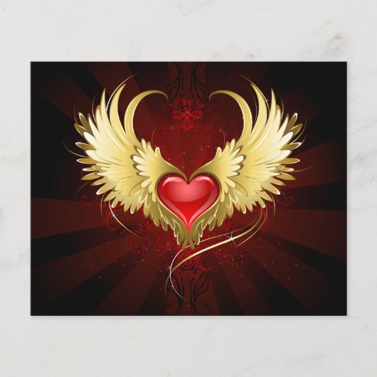 Red Heart with Golden Wings (Front)