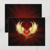 Red Heart with Golden Wings (Front/Back)