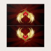 Red Heart with Golden Wings (Outside Unfolded)