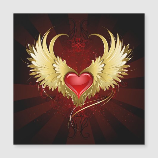 Red Heart with Golden Wings (Front)
