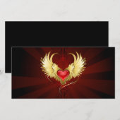 Red Heart with Golden Wings (Front/Back)
