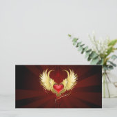 Red Heart with Golden Wings (Standing Front)