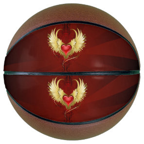 Red Heart with Golden Wings Basketball