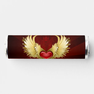 Red Heart with Golden Wings Breath Savers® Mints