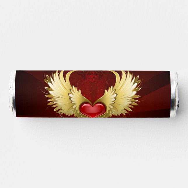 Red Heart with Golden Wings Breath Savers® Mints (Front)