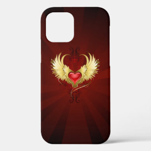 Red Heart with Golden Wings iPhone 12 Pro Case