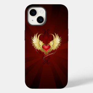 Red Heart with Golden Wings Case-Mate iPhone 14 Case