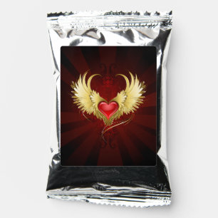 Red Heart with Golden Wings Coffee Drink Mix