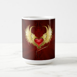 Red Heart with Golden Wings Color Morph Mug