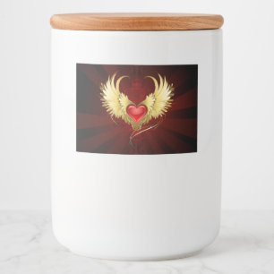 Red Heart with Golden Wings Food Label