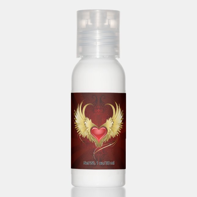 Red Heart with Golden Wings Hand Lotion (Front)