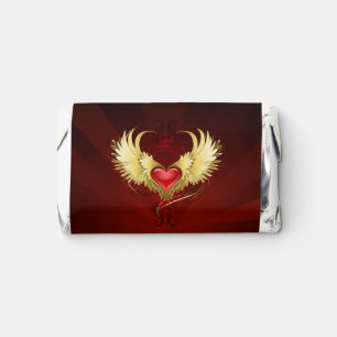 Red Heart with Golden Wings Hershey's Miniatures
