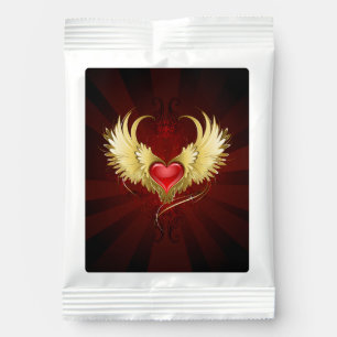 Red Heart with Golden Wings Hot Chocolate Drink Mix