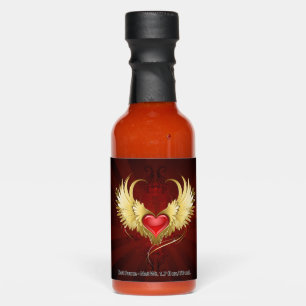 Red Heart with Golden Wings Hot Sauces