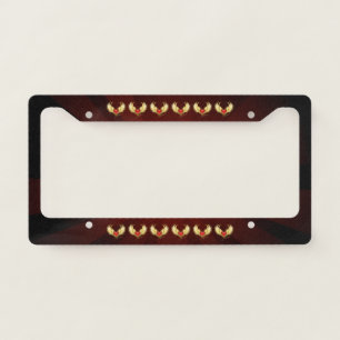 Red Heart with Golden Wings License Plate Frame