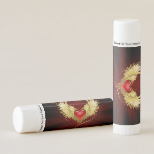Red Heart with Golden Wings Lip Balm