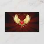 Red Heart with Golden Wings Loyalty Card