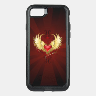 Red Heart with Golden Wings OtterBox Commuter iPhone SE/8/7 Case